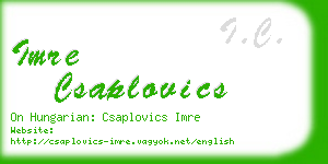 imre csaplovics business card